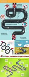 Vectors - Road Infographic Backgrounds 14