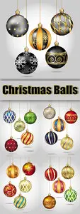 Color Xmas Balls Vector