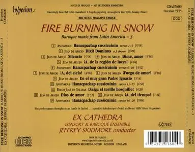 Jeffrey Skidmore, Ex Cathedra - Fire burning in snow: Baroque Music from Latin America - 3 (2008)