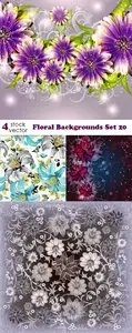 Vectors - Floral Backgrounds Set 20