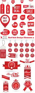 Vectors - Red Sale Design Elements 3