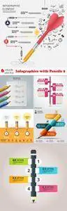 Vectors - Infographics with Pencils 9