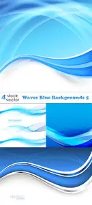 Vectors - Waves Blue Backgrounds 5