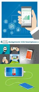 Vectors - Backgrounds with Smartphones 2