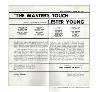 Lester Young - The Master's Touch (1944) {Savoy Jazz Japan SV-0113 rel 1992}