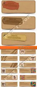 Cardboard banners vector 3