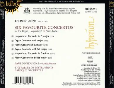 Paul Nicholson, The Parley of Instruments - Thomas Arne: Six Favourite Concertos (2005)