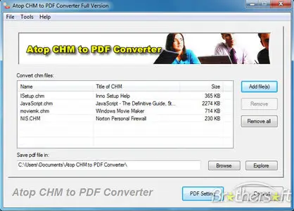 Atop CHM to PDF Converter v1.1