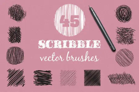 CreativeMarket - Vector scribble brushes set