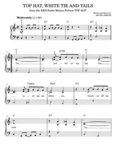 Top hat white tie and tails - Fred Astaire (Easy Piano)