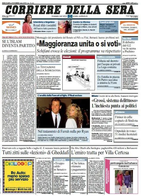 Il Corriere della Sera (18-11-09)