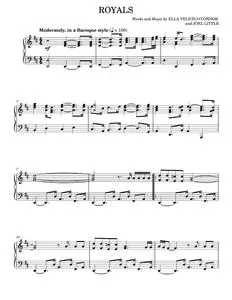 Royals - Lorde (Piano Solo)