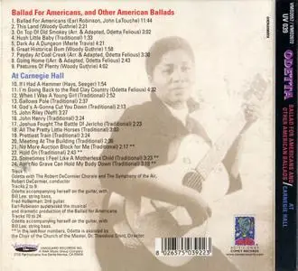 Odetta - Ballads For Americans And Other American Ballads / At Carnegie Hall (1960) 2 LPs on 1 CD, Reissue 2002
