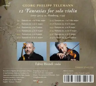 Fabio Biondi - Georg Philipp Telemann: 12 Fantasias for solo violin (2016)