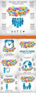 Social network concept vector