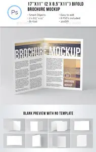 GraphicRiver - 17 x 11 Bi-Fold Brochure Mockup
