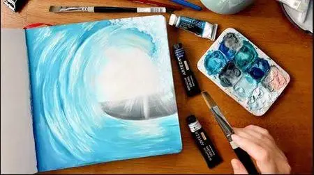 Captivating Gouache Seascapes: Luminosity, Blending, and Textures