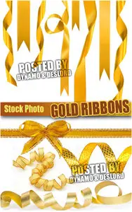 Gold ribbons - UHQ Stock Photo