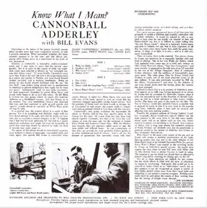 Cannonball Adderley with Bill Evans - Know What I Mean? (1961) {OJC Remasters Complete Series rel 2011 - item 06of33}