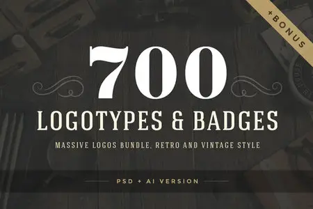 CreativeMarket - 700 Logos and Badges Bundle