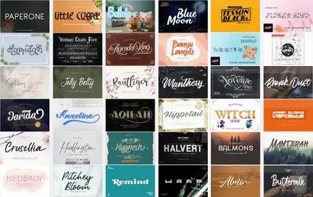 Mix Font Bundle 31- 36 Premium Fonts