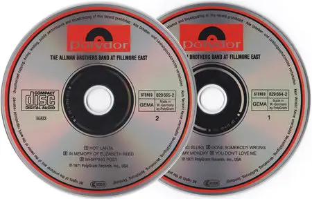 The Allman Brothers Band - At Fillmore East (1971) (2CD, Polydor 823 273-2)