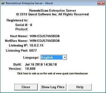 RemoteScan Enterprise Server 10.800 Multilingual
