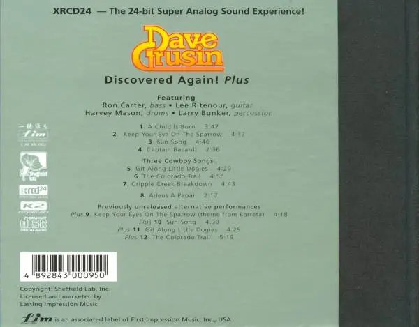 Dave Grusin - Discovered Again ! Plus (1976) {XRCD by JVC}