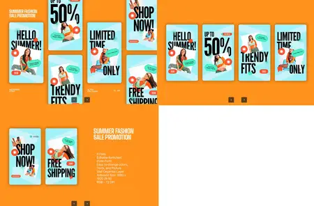 EE - Blue Orange Creative Summer Fashion Sale Story 72A8LY6