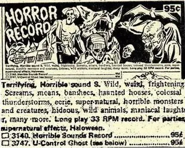 Horror Record       Johnson Smith Novelty Co      1973 
