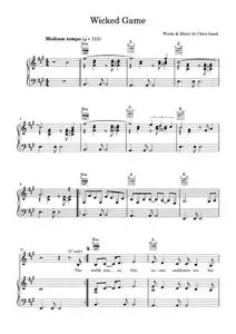 Wicked game - Chris Isaak (Piano-Vocal-Guitar (Piano Accompaniment))