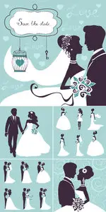 Groom & Bride - Wedding Invitations Vector