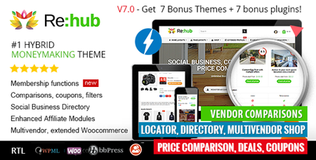 ThemeForest - REHub v7.0.6 - Price Comparison, Affiliate Marketing, Multi Vendor Store, Community Theme - 7646339 - NULLED