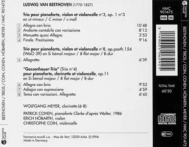 Beethoven - Coin e.a. - Piano Trios Op.1 n.3 & Op.11 (1994)