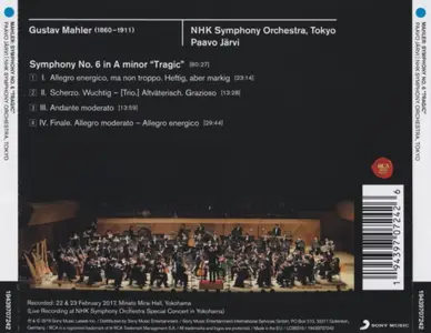 Paavo Järvi, NHK Symphony Orchestra, Tokyo - Gustav Mahler: Symphony No.6 'Tragic' (2019)