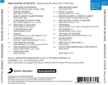 Dorothee Oberlinger, Ensemble 1700, Vittorio Ghielmi, Il Suonar Parlante - The Passion of Musick (2014)