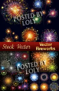 Vector Fireworks - Stock Vector