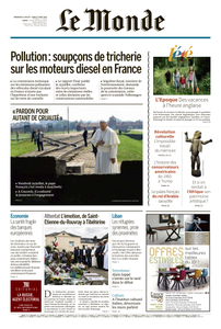 Le Monde du Dimanche 31 Juillet  et Lundi 1 Août 2016