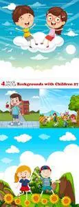 Vectors - Backgrounds with Children 27