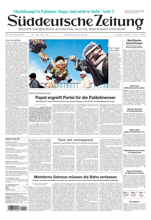 Sueddeutsche Zeitung vom 14.05.2009