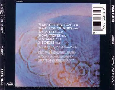 Pink Floyd - Meddle (1971) {1987 Capitol US CD; CDP 7 46034-2} **[RE-UP]**