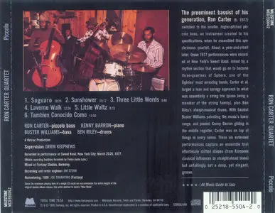 Ron Carter Quartet - Piccolo (1977) [Remastered 1999]