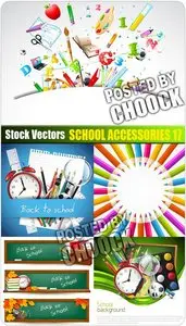 School accessories. Set.17 - Stock Vector