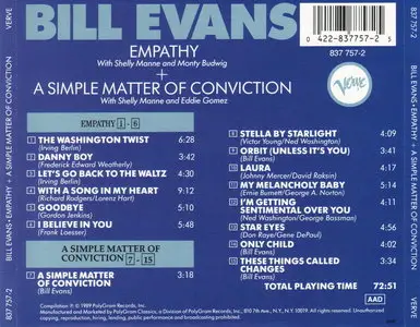 Bill Evans - Empathy + A Simple Matter Of Conviction (1962, 1966) {Verve 1989}
