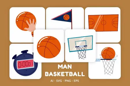 EE - Man Basketball Vector Illustration v.1 B8TDJ4C