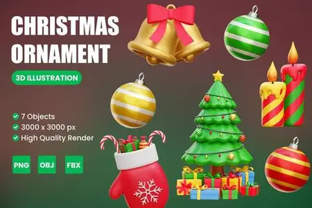 Christmas Ornament 3D Illustration