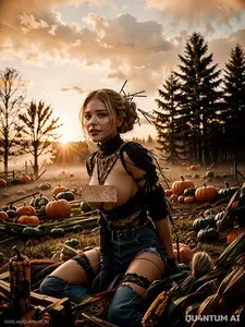 AI Chloe Gratz Moretz - Halloween Scarecrow Cosplay Costume (AI Generated)