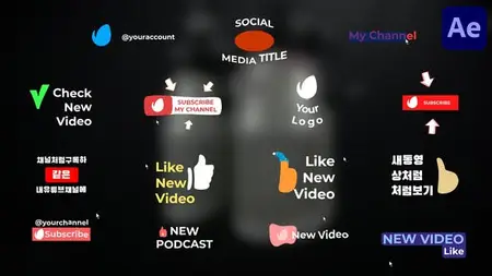 Social Media Buttons And Titles for After Effects 52411268