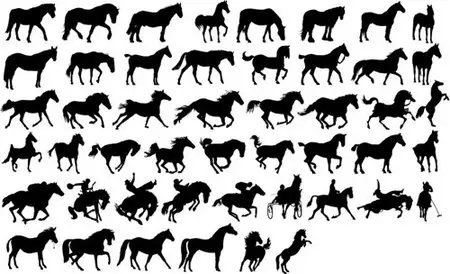 Vector Clipart Horses Shapes