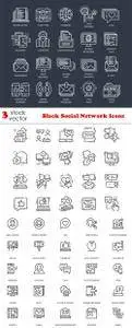 Vectors - Black Social Network Icons